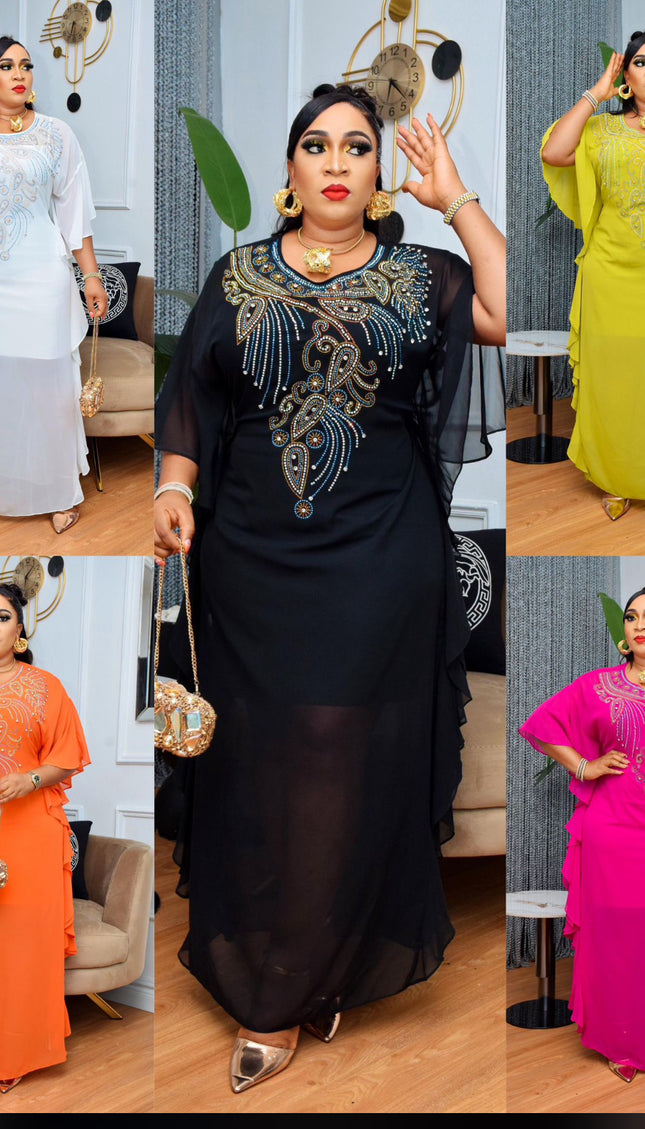Embellished Maxi Kaftan Dress | Wedding Guest Party Birthday Mother of The Bride Graduation Photoshoot
