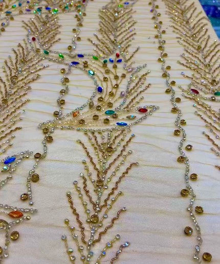 Swarovski Crystal Hand-Beaded Fabric Dressmaking | Wedding Evening Gown Birthday Pageant Prom Dress