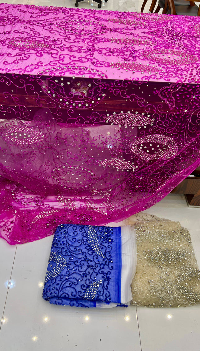 Swarovski Crystal Hand-Beaded Fabric Dressmaking | Wedding Evening Gown Birthday Pageant Prom Dress