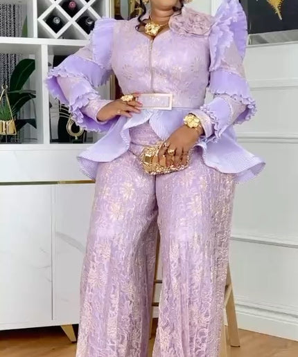 Classy Metallic Sequin Wide Leg Jumpsuit | Women's Fashion Birthday Party Wedding Guest