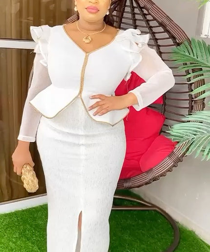 African Dress Women Embellished Front Slit