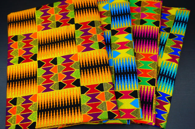 Metallic Pink Kente Fabric by the Yard, Clothing Making Upholstery Quilting Sewing Crafting Decor DIY