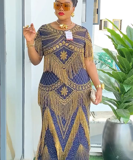Beaded Embroidery Fringe Dress
