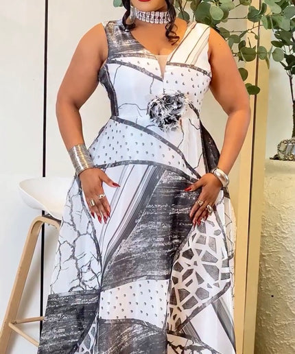 Fabulous Gold V-Neck Sleeveless Skater Maxi Dress for Summer Wedding Guest Mother of The Bride Gala Birthday Party Outfit