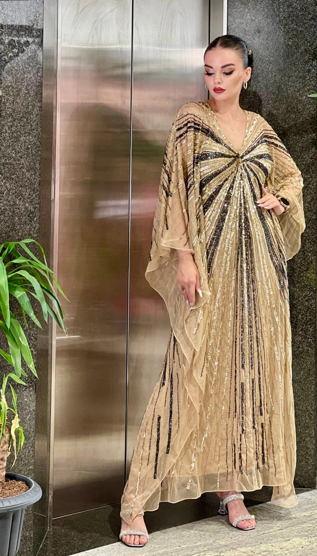 Sparkly Sequin Embellished Kaftan, Rich Aunty Bubu African Wedding Guest Dress Nigerian Party Attire,
