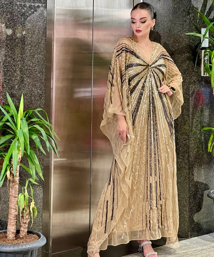 Sparkly Sequin Embellished Kaftan, Rich Aunty Bubu African Wedding Guest Dress Nigerian Party Attire,