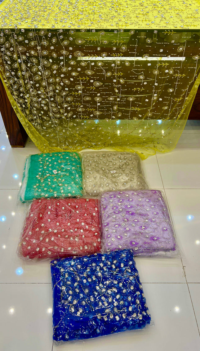 Swarovski Crystal Hand Beaded Fringe Fabric Dressmaking Wedding Dress Bridal Evening Gown Pageant Birthday Party Prom Dress