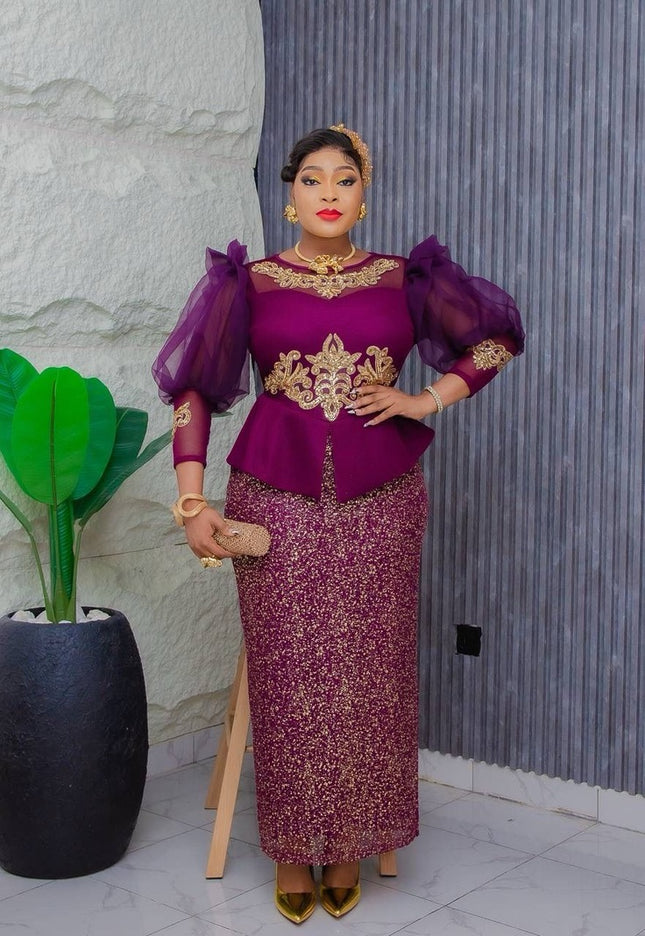 Ruffle Sleeve Embellished Women's Maxi Dress | Party Birthday Photoshoot Wedding Guest