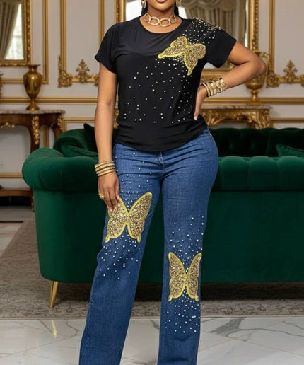 Sparkly Denim & Diamonds 2-Piece Outfit