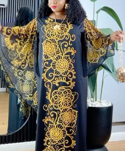 Embellished Kaftan with Cape | Wedding Guest Mother of The Bride Birthday Celebrant