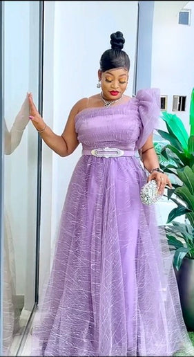 One Shoulder A-Line Gown Mother of The Bride Curvy, Summer Wedding Guest Maxi Dress, Birthday Photoshoot Bridal Reception Gala Ball Gown