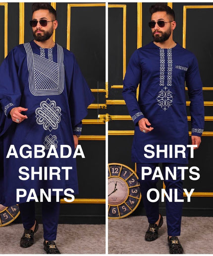 Burgundy Wine African Men's Traditional Wedding Attire, Embroidered Agbada 3-Piece Set: Birthday Party Graduation Engagement Groom Groomsmen Outfit
