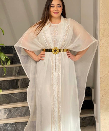 Embellished 2 Piece Maxi Dress for Special Occasion Birthday Dinner Anniversary Photoshoot