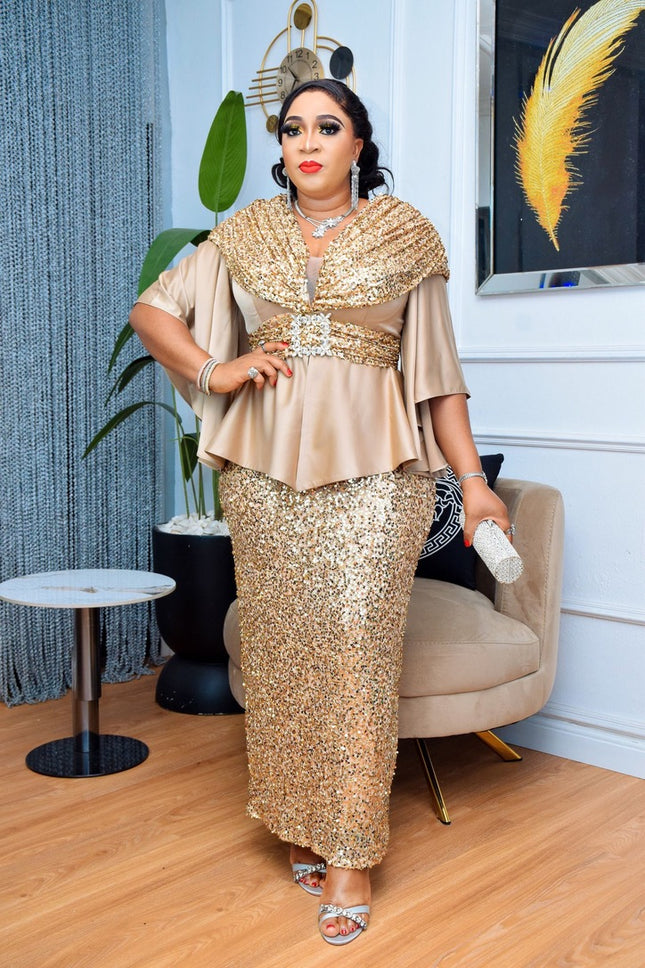 Sequin Embellished Maxi Dress | Wedding Guest Engagement Anniversary Mother of The Bride