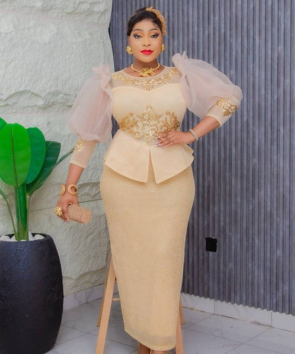 Ruffle Sleeve Embellished Women's Maxi Dress | Party Birthday Photoshoot Wedding Guest
