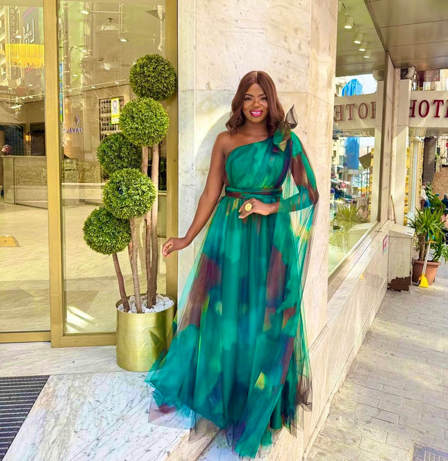 Off-The-Shoulder A-Line Maxi Gown | Summer Wedding Guest Mother of The Bride Prom Graduation