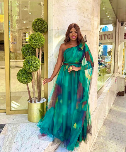 Off-The-Shoulder A-Line Maxi Gown | Summer Wedding Guest Mother of The Bride Prom Graduation