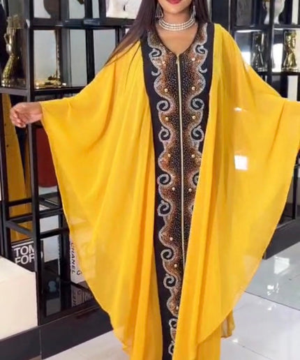 Kaftan with Rhinestone Embellishments | African Party Wedding Guest Bridal Mother of The Bride Birthday Celebration