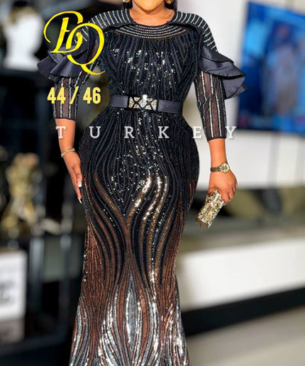 Sequin Embellished Maxi Dress