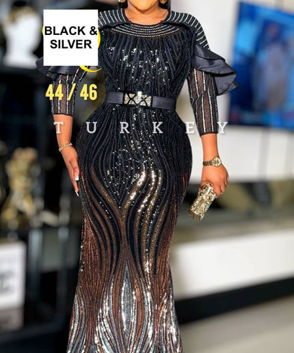 Sequin Embellished Maxi Dress