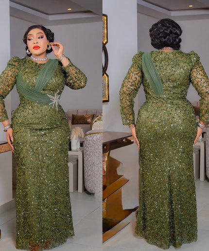 Elegant Sequin Structured Mermaid Dress, Black Tie Attire Formal Wedding Guest Gown, Mother of The Bride Outfit Birthday Party Cocktail Gala Anniversary