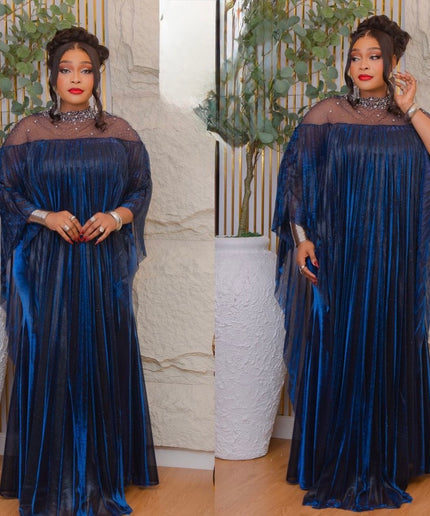 Purple Embellished Pleated Kaftan Asymmetrical Dress: Wedding Guest Attire, Mother of The Bride Outfit Graduation Cocktail Birthday Party