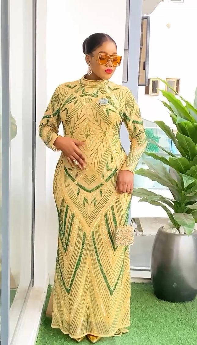 Beaded Embellished Maxi Dress | Mother of The Groom Celebrant Birthday Party Reception Mother of The Bride Wedding Guest