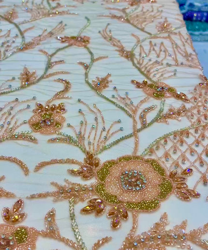 Swarovski Crystal Hand-Beaded Fabric Dressmaking | Wedding Evening Gown Birthday Pageant Prom Dress