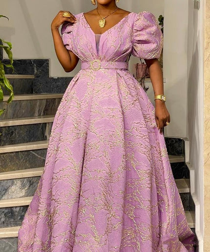 Metallic Green Brocade A-Line Gown Pleated Long Maxi, Wedding Guest Mother of The Bride Cocktail Party Reception