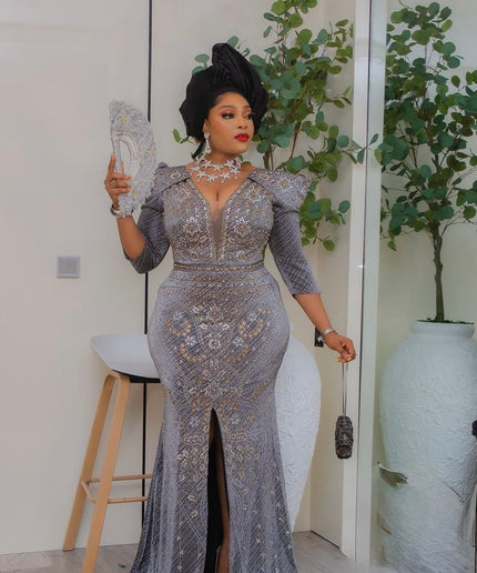 Sculpted Shoulder Embellished Maxi Dress: Mother of The Bride Birthday Party