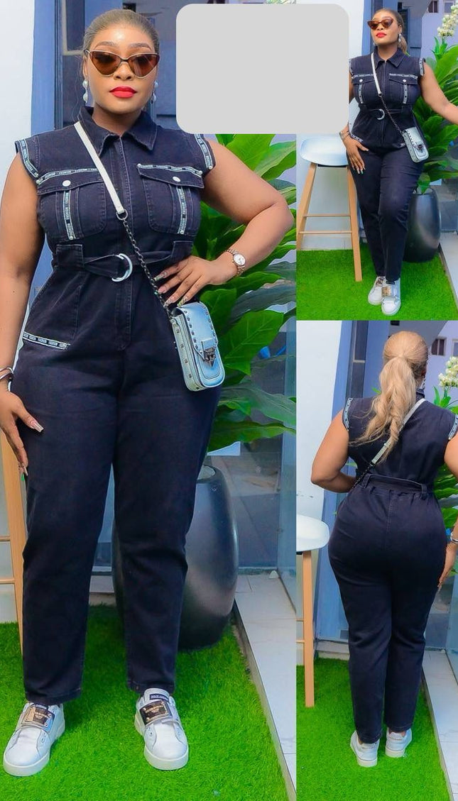 Stretch Denim Jumpsuit