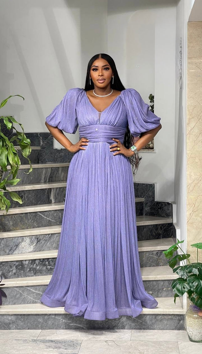 Metallic A-Line Gown | Wedding Guest Dress Plus Size Evening Wear Mother of The Bride