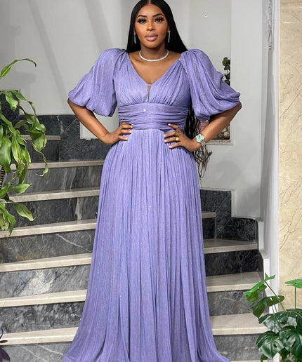 Metallic A-Line Gown | Wedding Guest Dress Plus Size Evening Wear Mother of The Bride