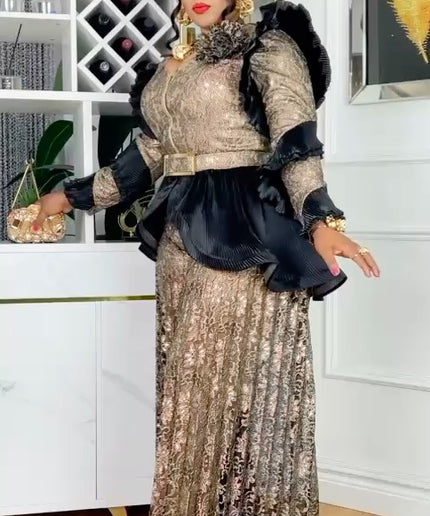 Classy Metallic Sequin Wide Leg Jumpsuit | Women's Fashion Birthday Party Wedding Guest