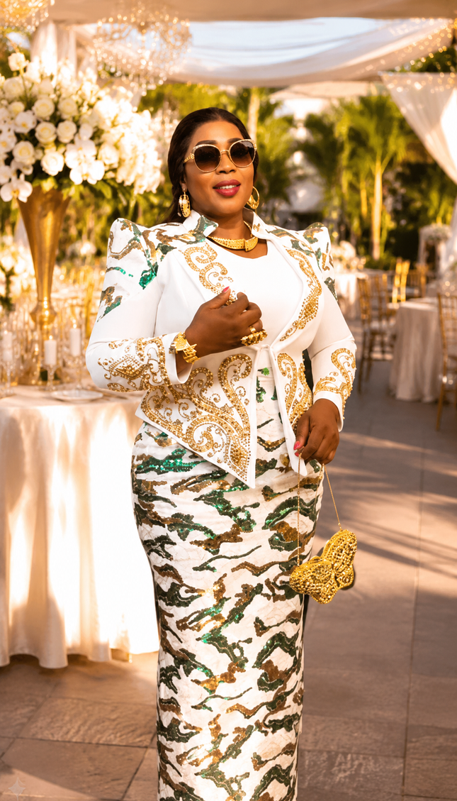 Classy White Sequin Embellished Peplum Maxi Dress for Wedding Guest Mother of The Bride Birthday Party Cocktail Reception Engagement Ceremony