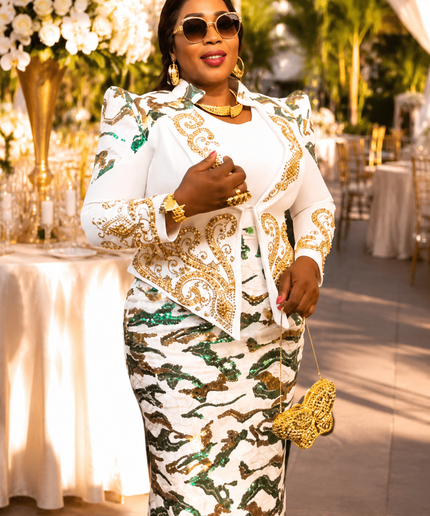 Glamorous Sequin Embellished Peplum Dress for Black Tie Attire Wedding Guest Mother of The Bride Birthday Party Cocktail Reception Church Anniversary Gala