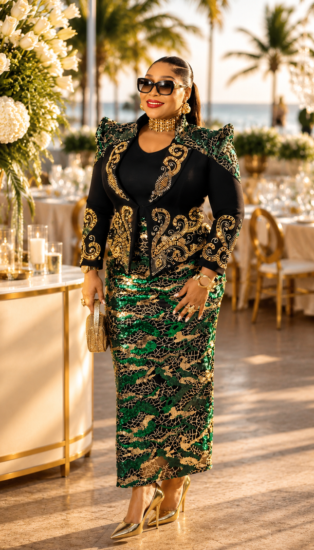 Glamorous Sequin Embellished Peplum Dress for Black Tie Attire Wedding Guest Mother of The Bride Birthday Party Cocktail Reception Church Anniversary Gala