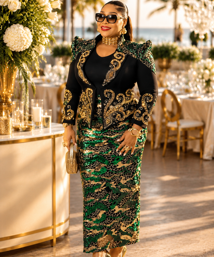 Glamorous Sequin Embellished Peplum Dress for Black Tie Attire Wedding Guest Mother of The Bride Birthday Party Cocktail Reception Church Anniversary Gala