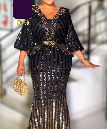 White Sequin Embellished Maxi Dress