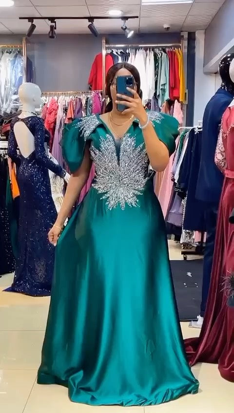 Embellished A-Line Full Gown