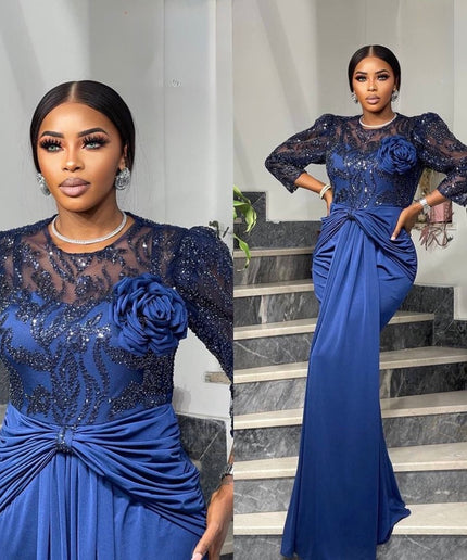 Elegant White Embellished 3D Flower Draped Maxi Dress for Bridal Civil Court Wedding Guest Engagement Party Mother of The Bride Photoshoot Gala Reception