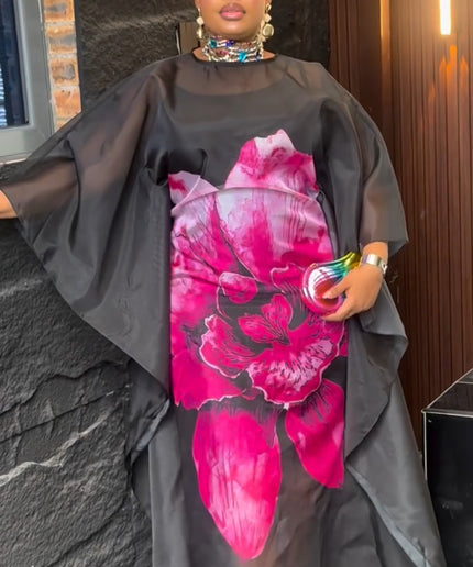 Green Floral Organza Bubu - African Wedding Guest Dress Nigerian Party Attire Engagement Photoshoot