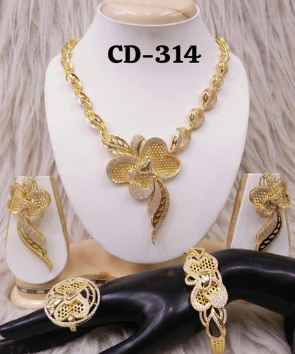 Dubai Gold Plated Jewelry Set | Bridal Jewelry Wedding Guest, Mother of The Bride Jewelry, Birthday Party Celebrant