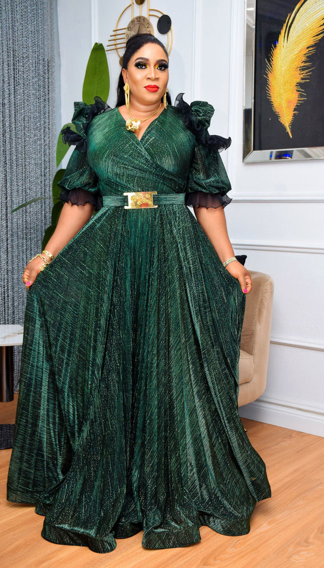Elegant Ruffle A-Line Gown