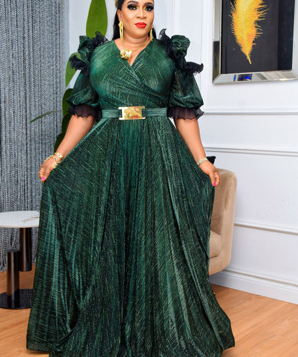 Elegant Ruffle A-Line Gown