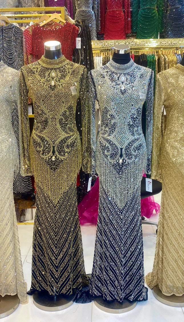 Crystal Embellished Evening Gown | Wedding Birthday Prom Graduation