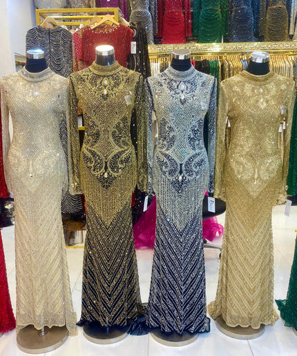 Crystal Embellished Evening Gown | Wedding Birthday Prom Graduation