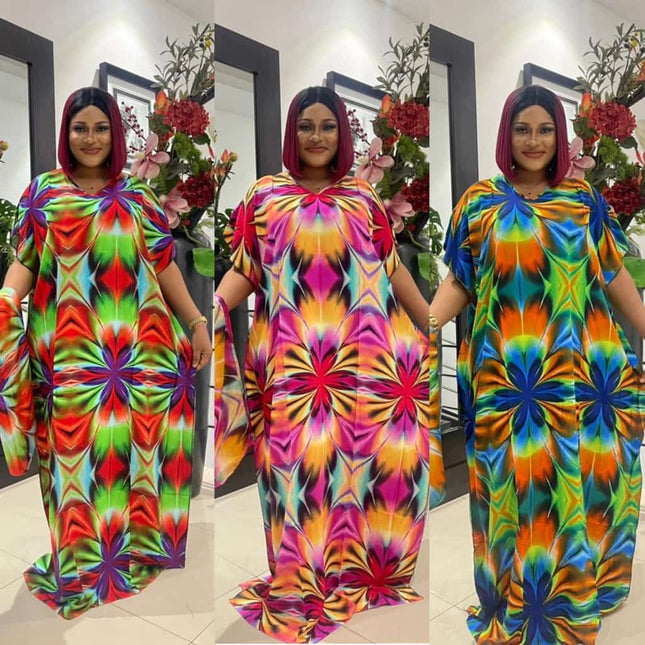 Kaftan and Scarf Maxi Dress