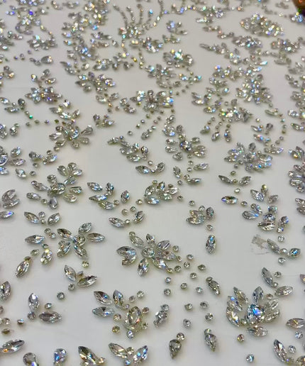 Swarovski Crystal Hand-Beaded Fabric Dressmaking | Wedding Evening Gown Birthday Pageant Prom Dress