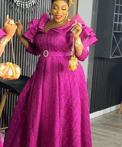Gold Brocade Wedding Guest Dress Maxi Plus Size Mother of The Bride A-Line Gown Evening Wear Dinner Birthday Photoshoot Celebrant Worthy